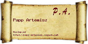Papp Artemisz névjegykártya