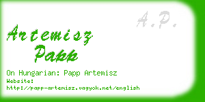 artemisz papp business card